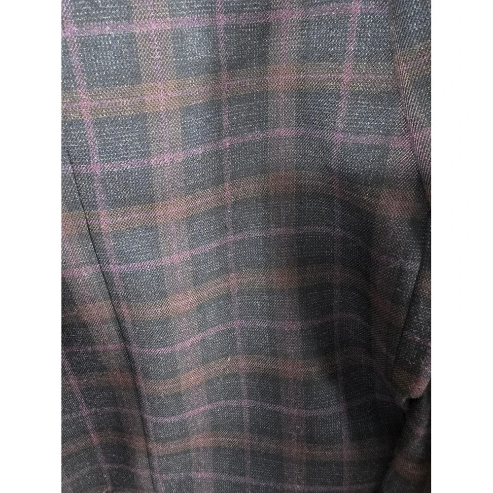 Oak Hill‎ Sport Coat Mens 4XL 58/60 Plum Navy Plaid Paisley Lining Blazer New